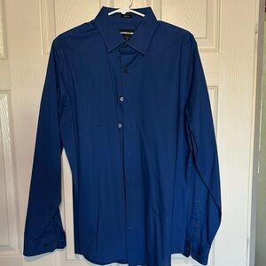 Express Men's Blue Dress Shirt